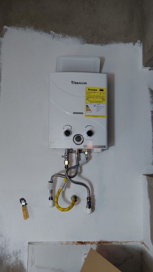 Calentador de paso instalado